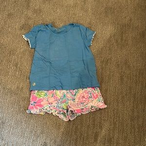 Girls Lilly Pulitzer shirt medium 6-7 shorts small 4-5